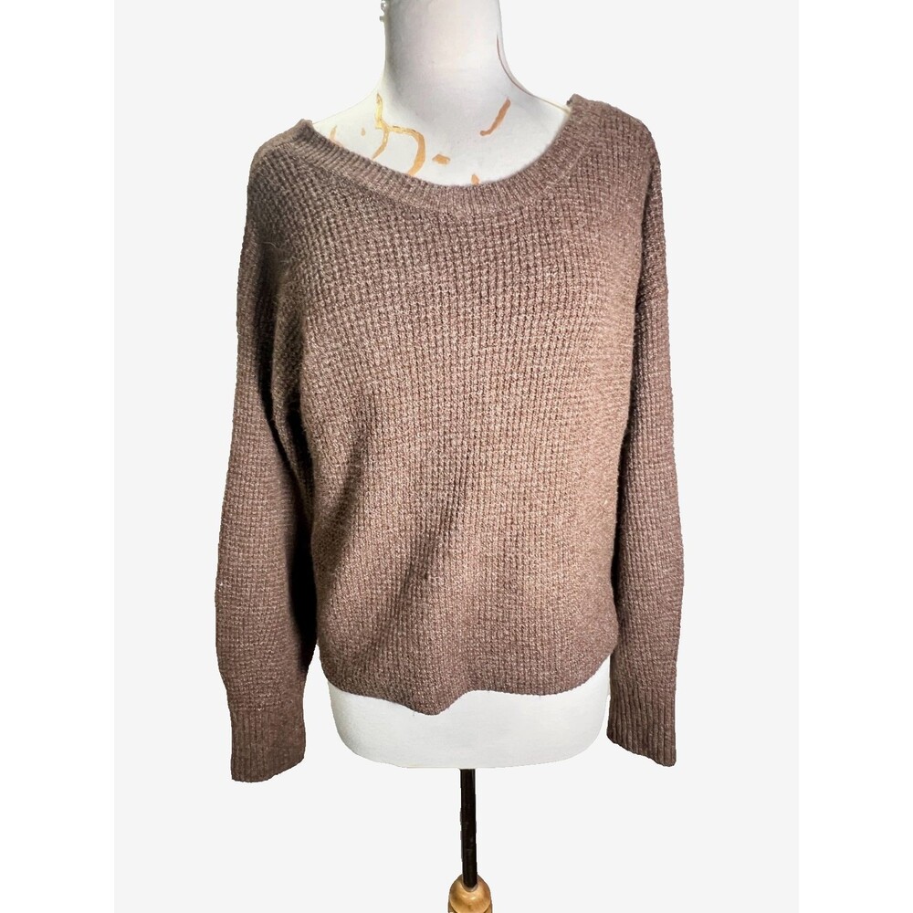 Pink Rose Sweater Size M Women's Modern Boho Chic IndieSleaze Knitted Brown Top